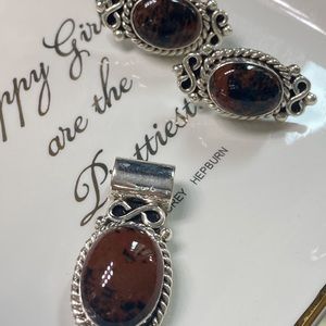 Sterling Silver Tigers Eye/ Cabochon Filigree VINTAGE